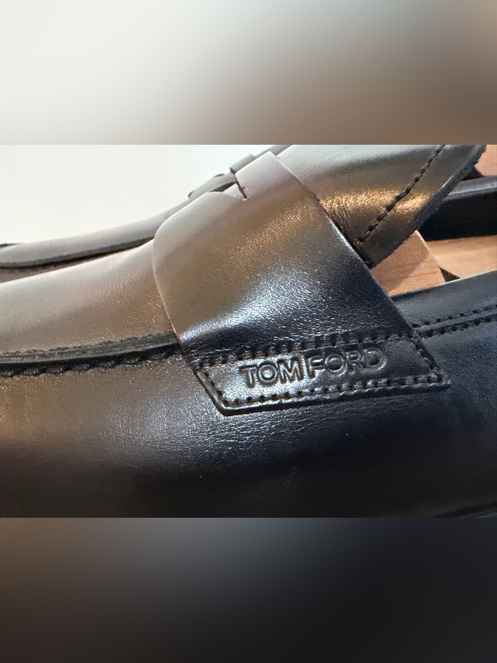 TOM FORD LEATHER PENNY LOAFER SLPIPPER DRESS SHOES 9 BLACK  $1800 MOCCASIN - Picture 5 of 13